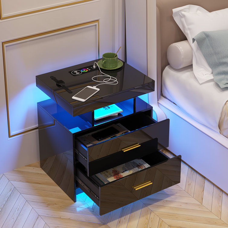 Lighted nightstand sale